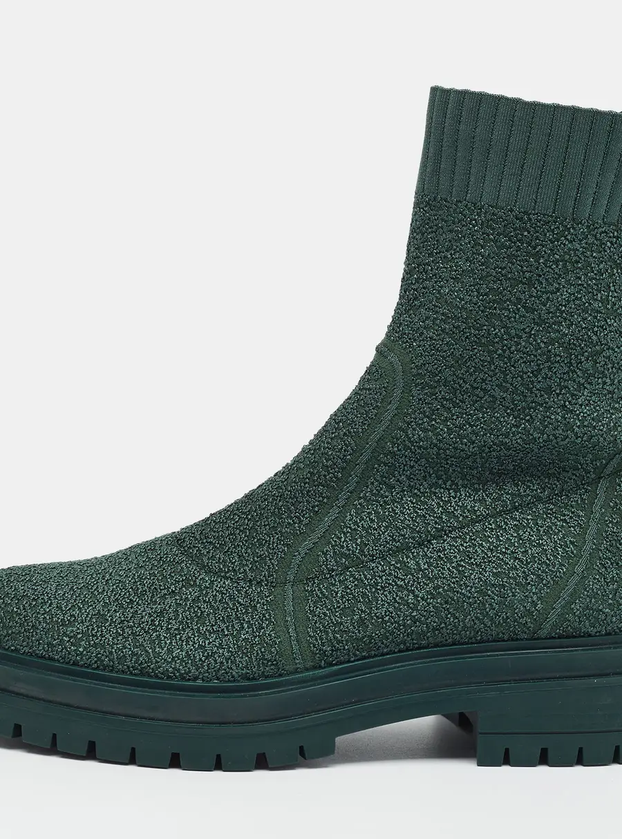 Gianvito Rossi Torrance Size 39 Green Boucle Fabric Ankle Boots