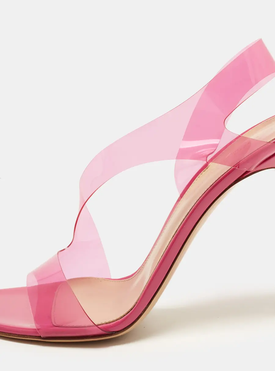 Gianvito Rossi Metropolis Size 40 Pink PVC Slingback Sandals