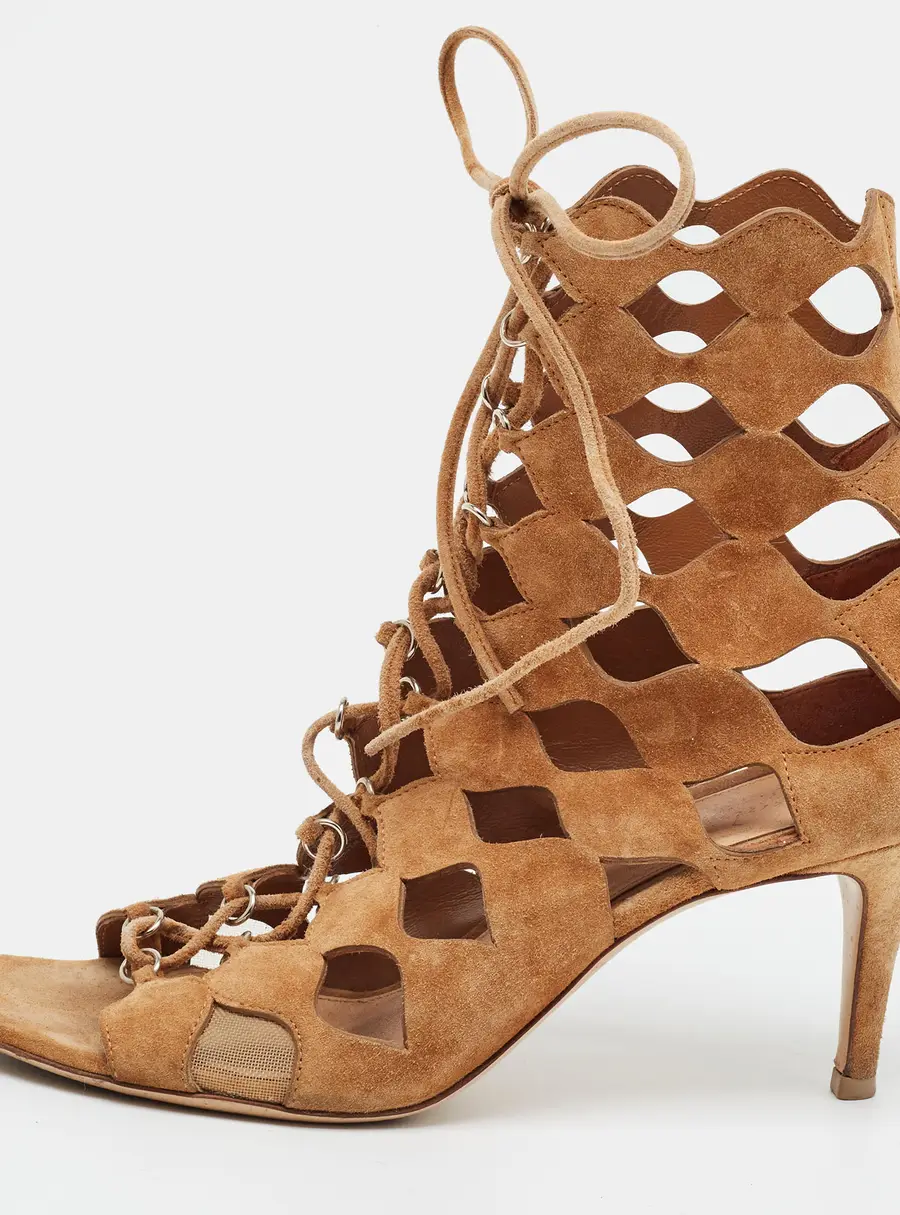 Gianvito Rossi Azalia Size 37 Brown Suede Sandals