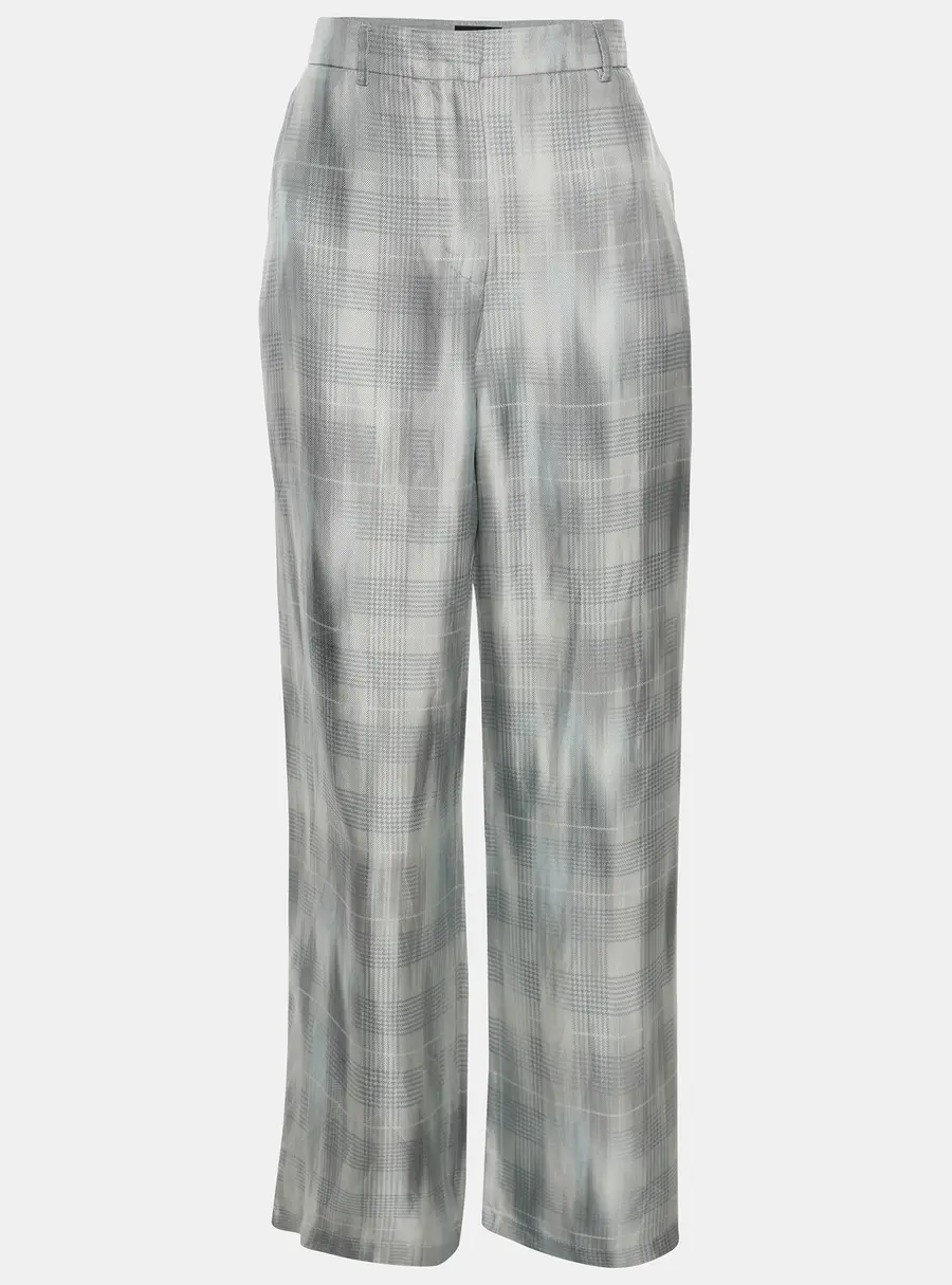 Giorgio Armani Blue Silk Wide Leg Trouser M