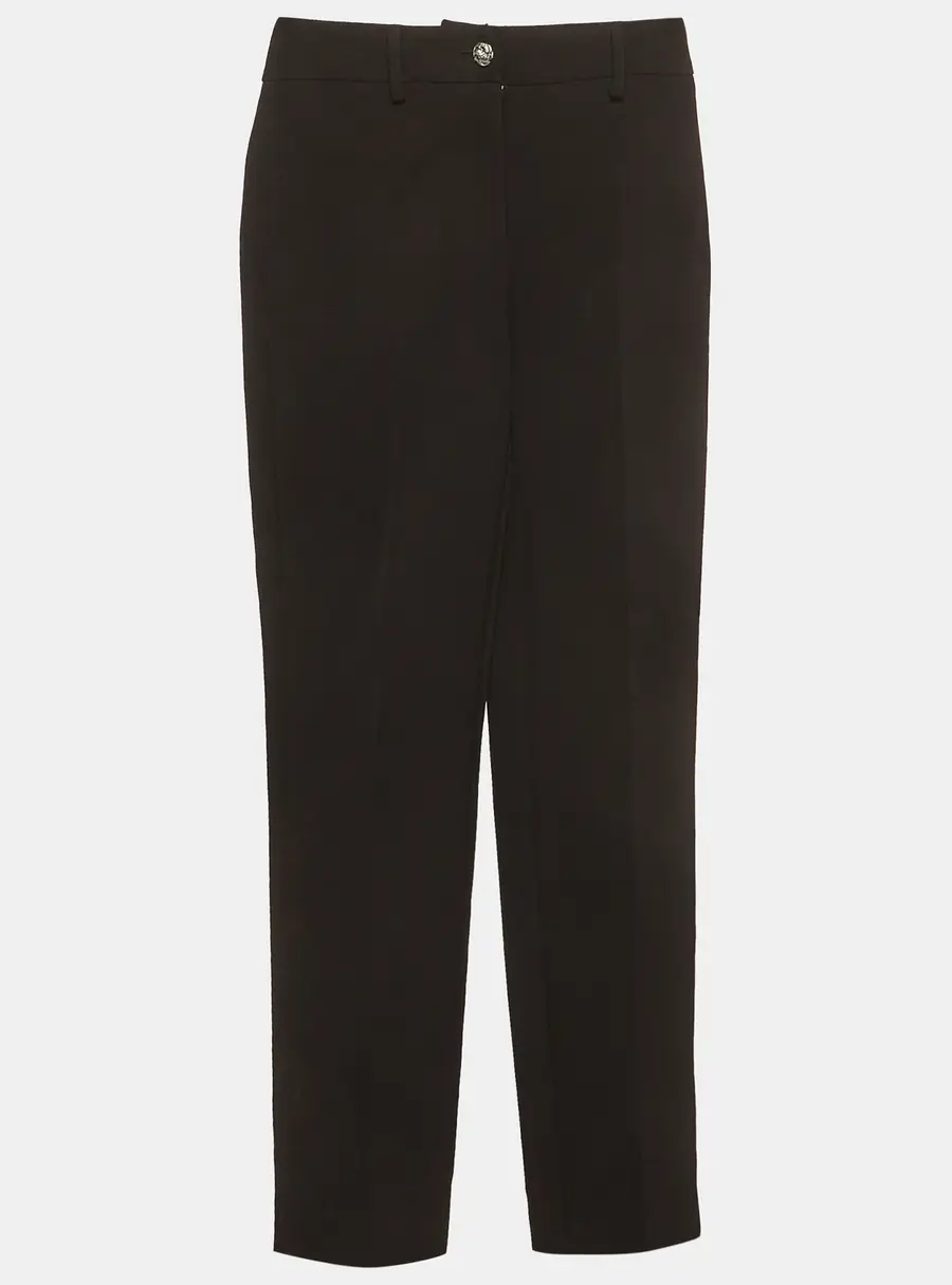 Philipp Plein Couture Black Stretch Crepe Regular Fit Pants XS