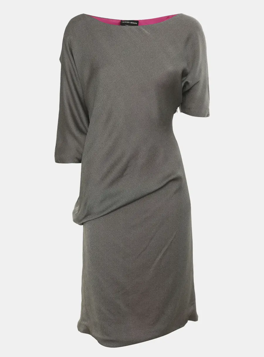 Giorgio Armani Grey/Black Silk Dress S