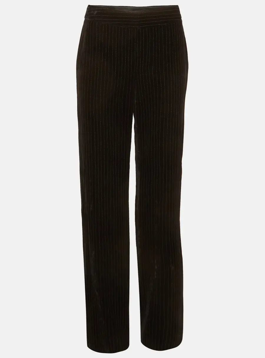 Giorgio Armani Black Pinstriped Loose Fit Trousers S