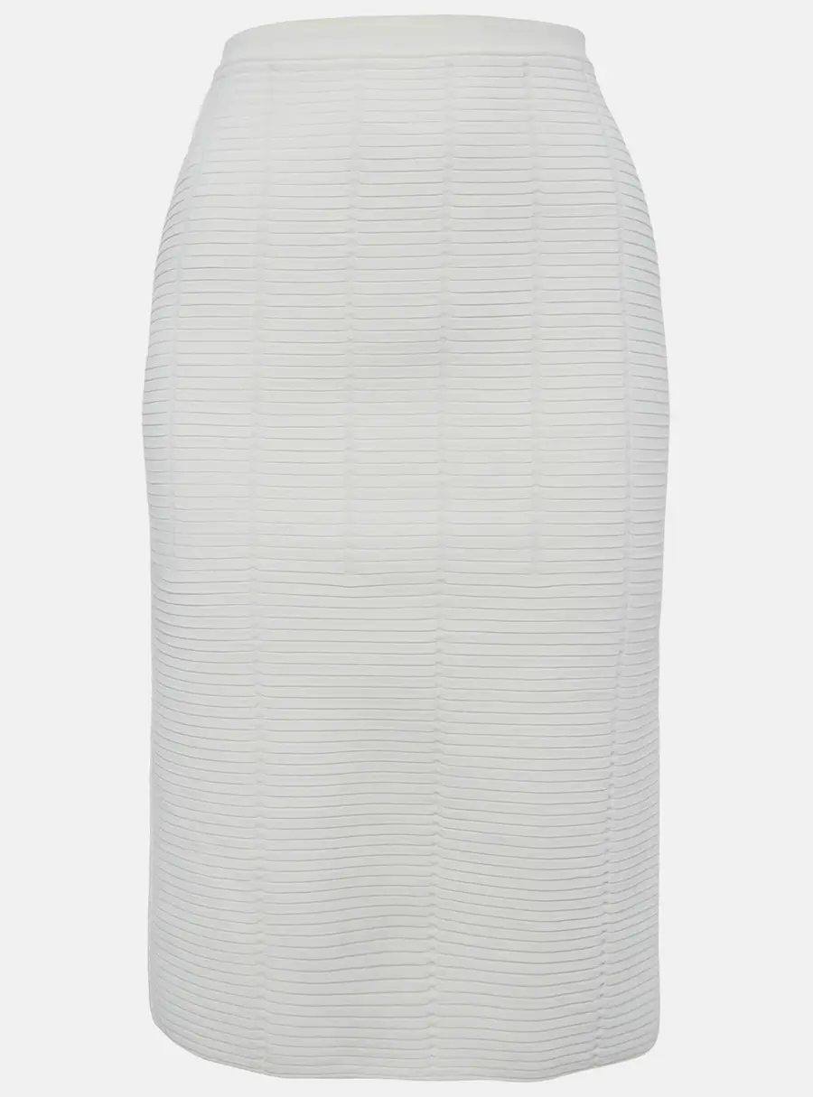 Giorgio Armani White Textured Rib Knit Pencil Skirt M