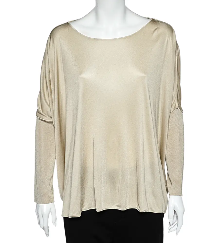 Giorgio Armani Beige Jersey Oversized Top L