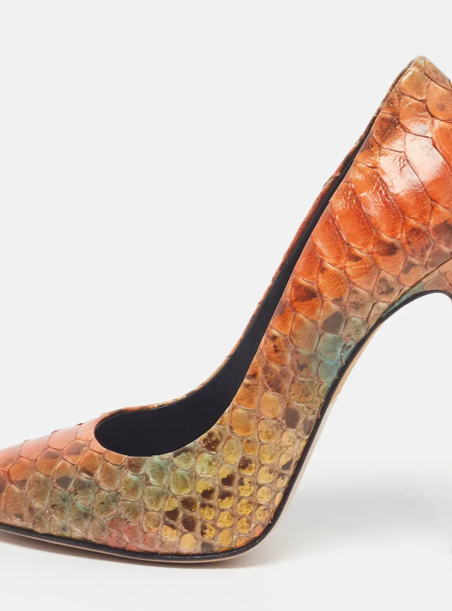 Gina Wynne Size 37 Multicolor Python Leather Pumps