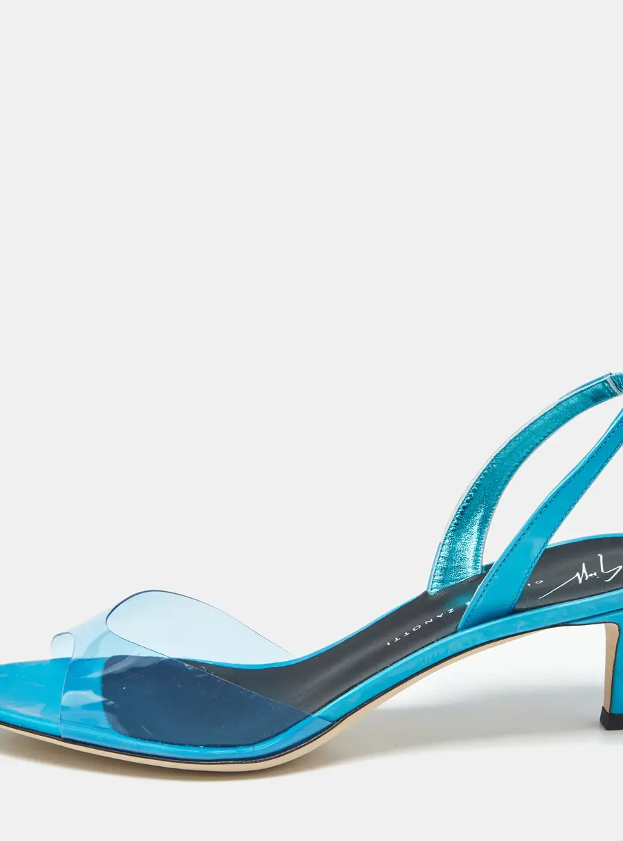 Giuseppe Zanotti Lilibeth Size 37 Blue PVC Slingback Sandals