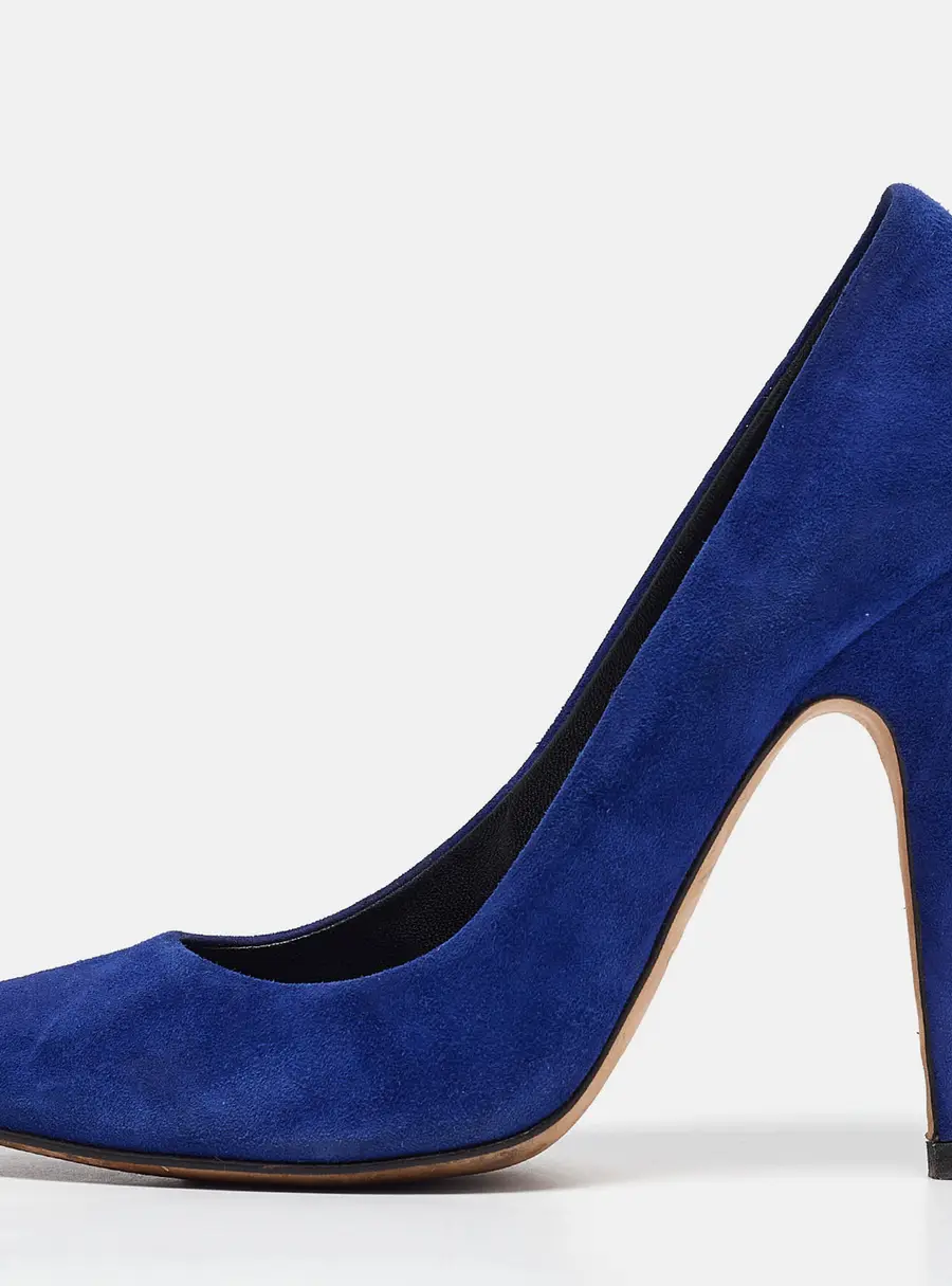 Giuseppe Zanotti Blue Suede Round Toe Pumps Size 40