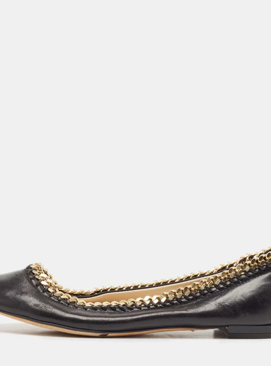 Giuseppe Zanotti Black Leather Ballet Flats Size 36
