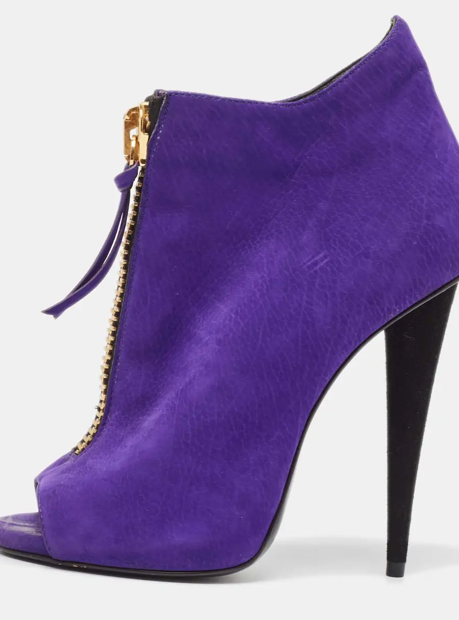 Giuseppe Zanotti Purple Suede Ankle Boots Size 36