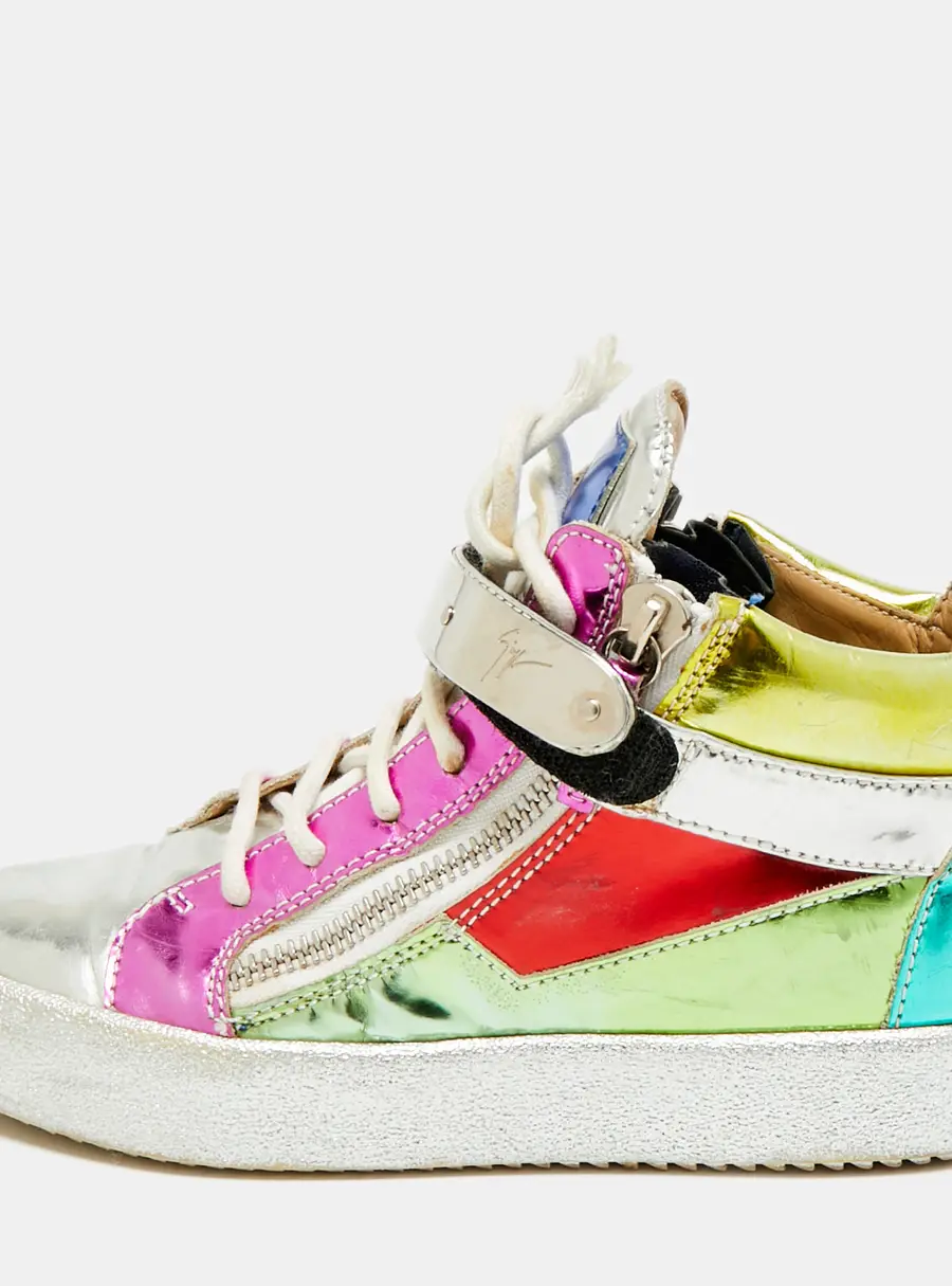 Giuseppe Zanotti Size 36 Multicolor Patent Leather High Top Sneakers