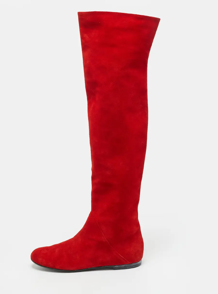 Giuseppe Zanotti Sandra Size 40 Red Suede Knee Length Boots