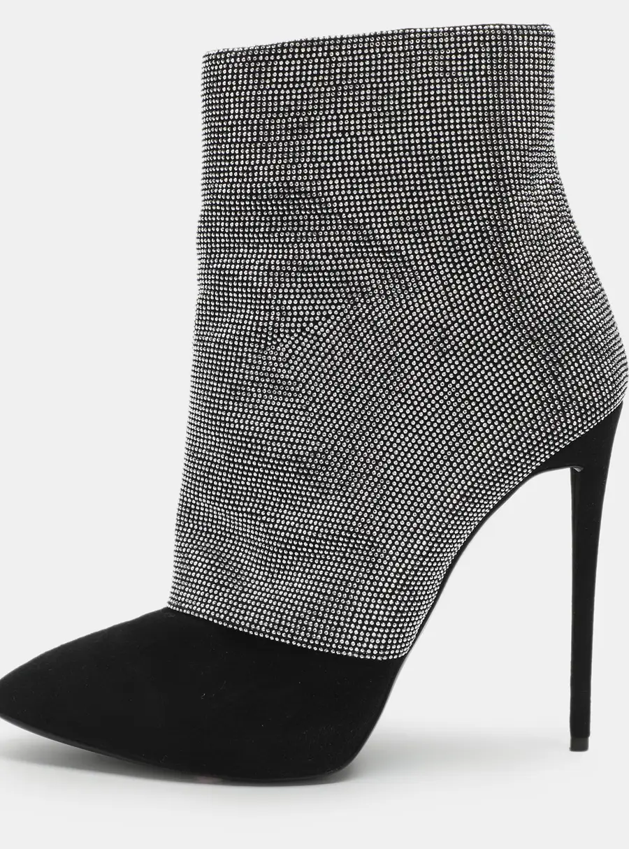 Giuseppe Zanotti Olinda Studded Size 40 Black Suede Ankle Length Boots