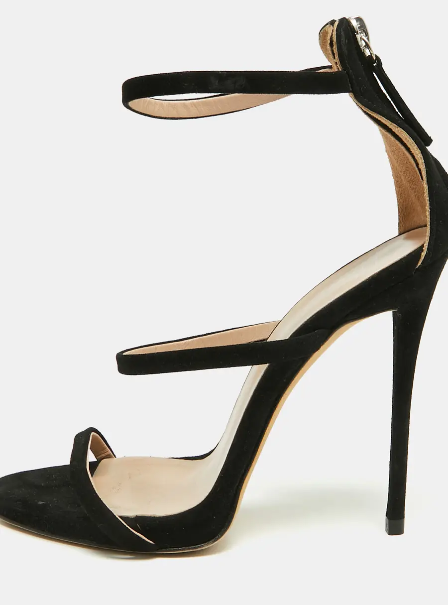 Giuseppe Zanotti Size 35 Black Suede Ankle Strap Sandals