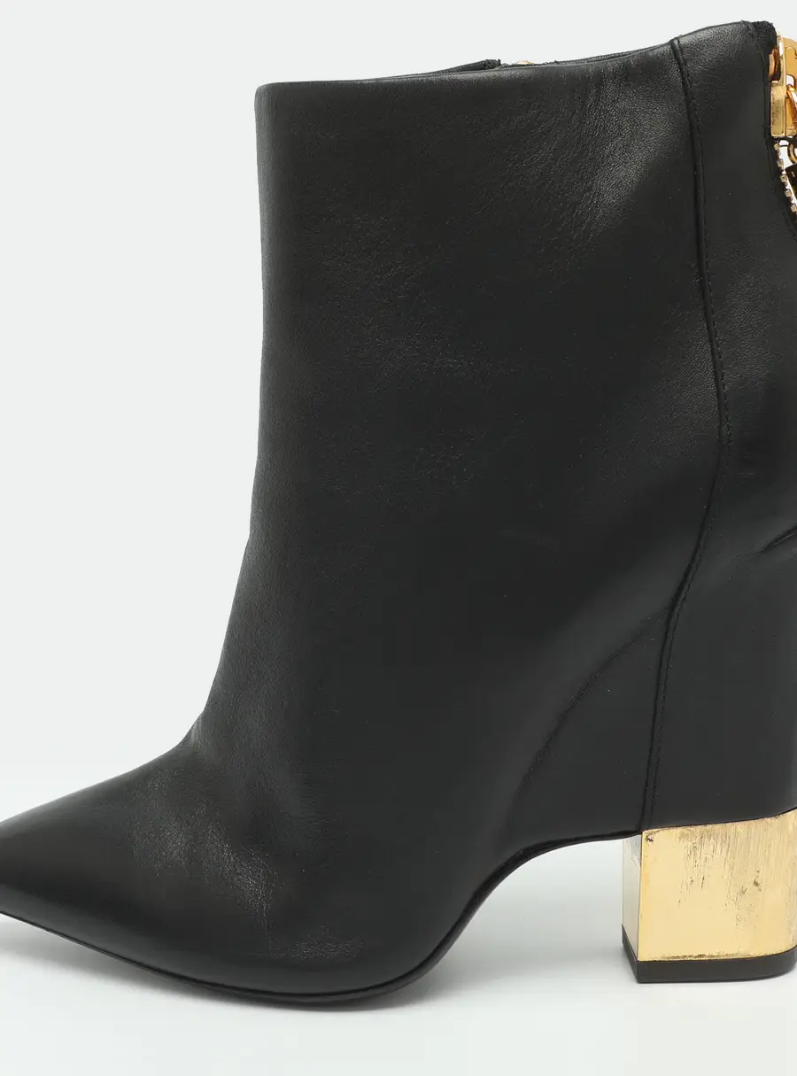 Giuseppe Zanotti Shark Tooth Size 40 Black Leather Ankle Length Boots
