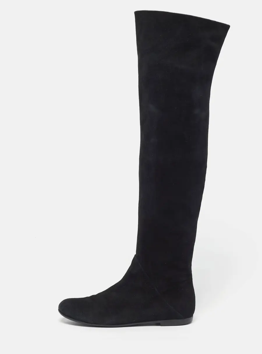 Giuseppe Zanotti Size 36.5 Black Suede Knee Length Boots