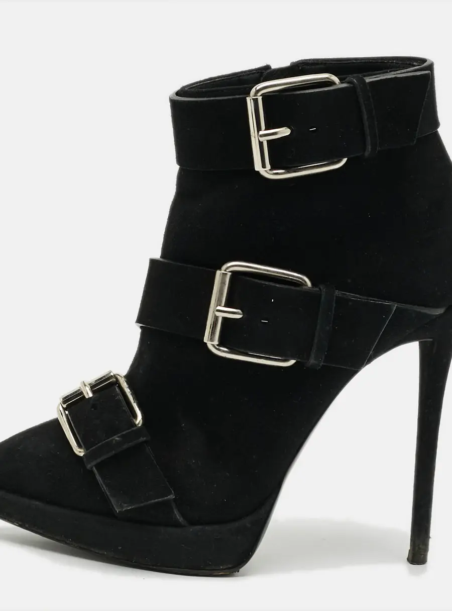 Giuseppe Zanotti Emy Size 37 Black Suede Ankle Length Boots