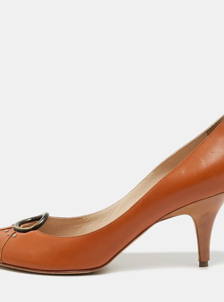 Giuseppe Zanotti Lucrezia Size 40 Brown Leather Round Pumps