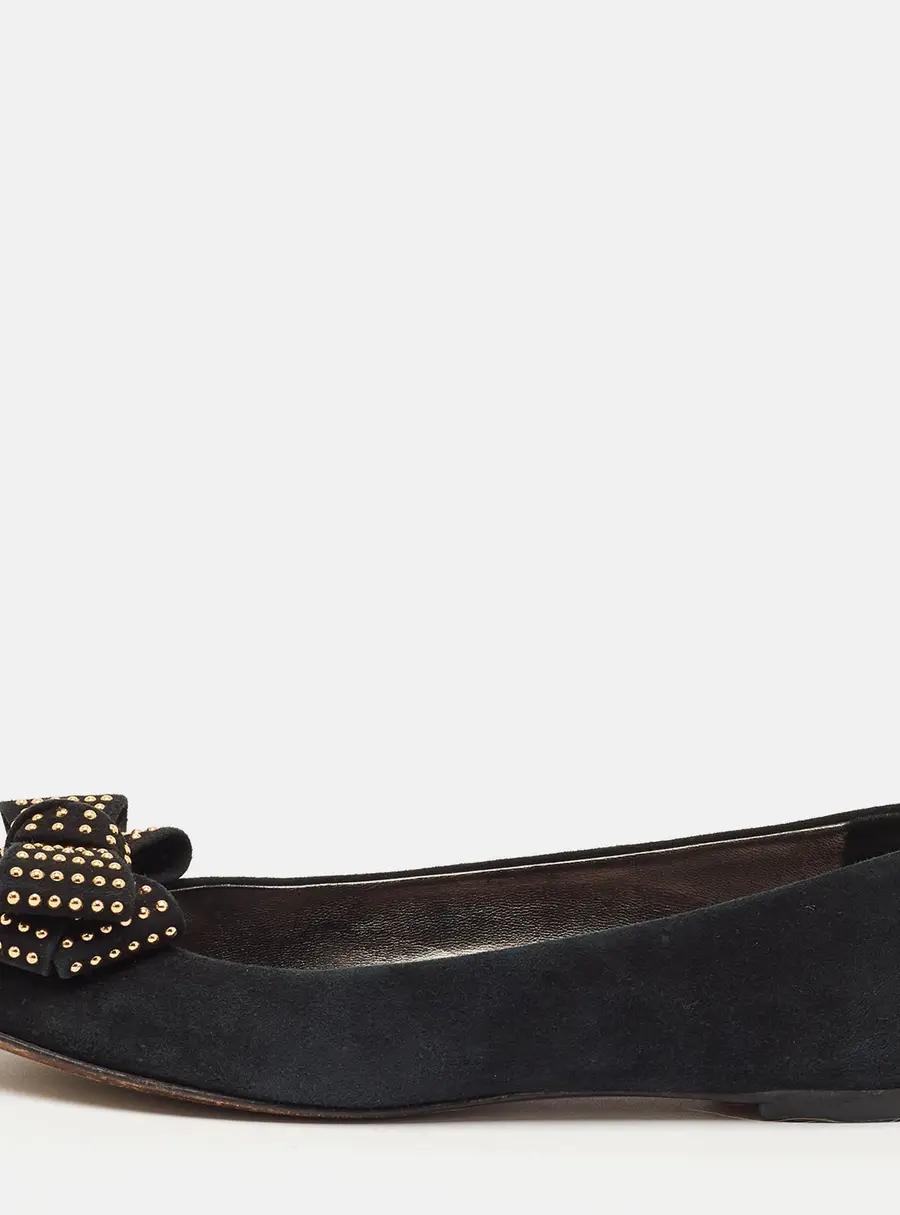 Giuseppe Zanotti Size 37 Navy Blue Suede Ballet Flats