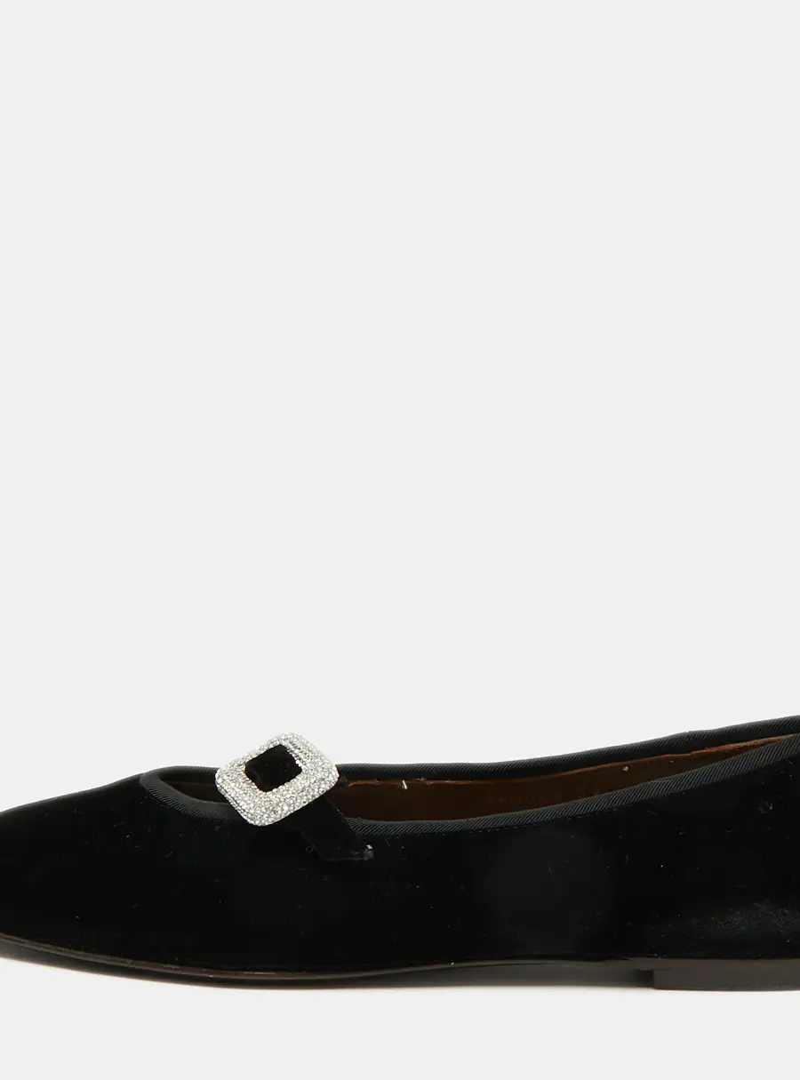 Giuseppe Zanotti Size 39 Black Velvet Ballet Flats