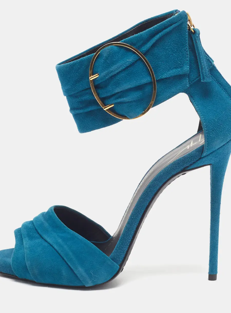 Giuseppe Zanotti Size 36 Blue Suede Ankle Strap Sandals