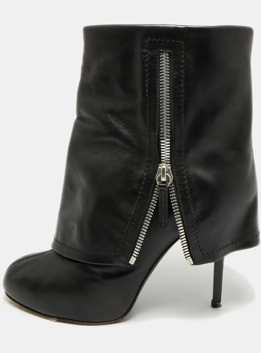 Giuseppe Zanotti Size 41 Black Leather Mid Calf Boots