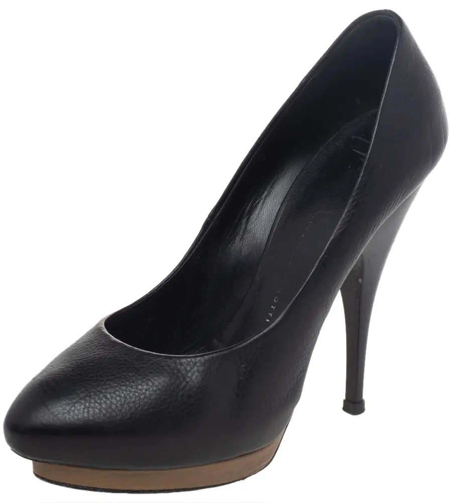 Giuseppe Zanotti Black Leather Platform Pumps Size 37.5