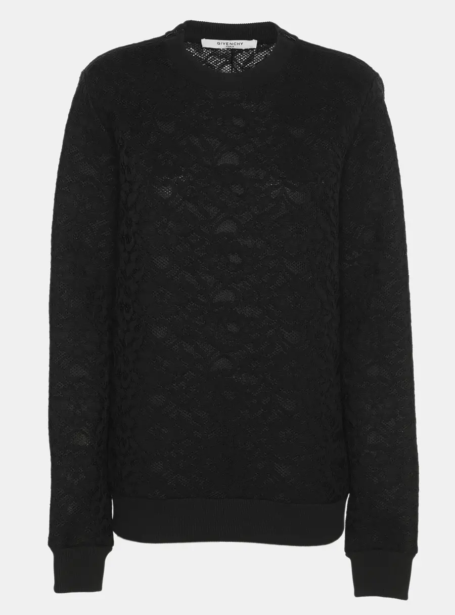 Givenchy Black Lace Sweatshirt M