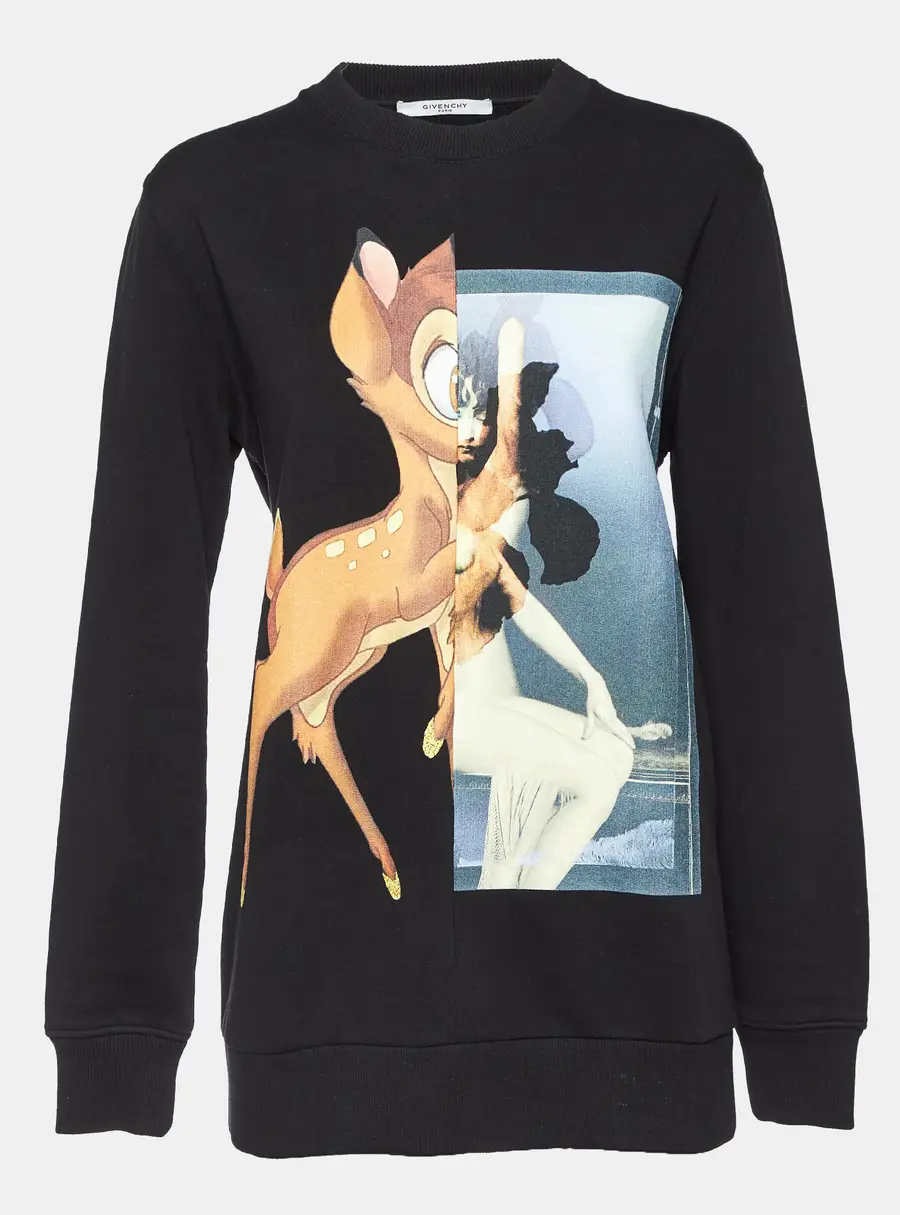 Givenchy Black Printed Cotton Sweatshirt XS