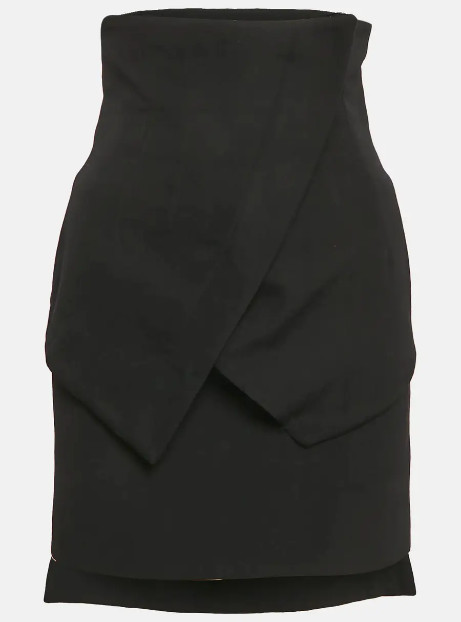 Givenchy Black Wool High Waist Mini Skirt S