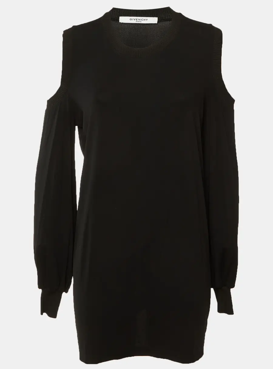 Givenchy Black Crepe Cold Shoulder Tunic L