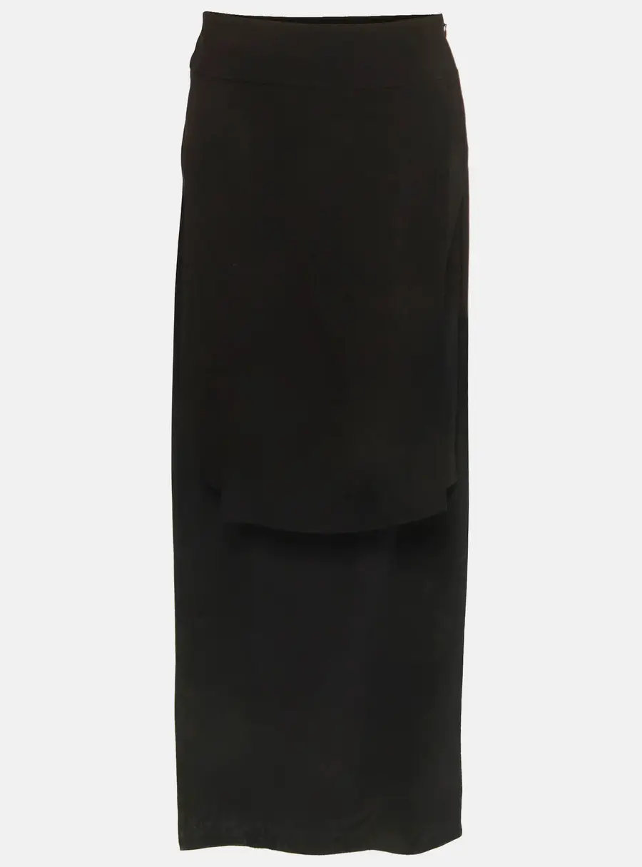 Givenchy Black Crepe Overlay Detail Mini Skirt M
