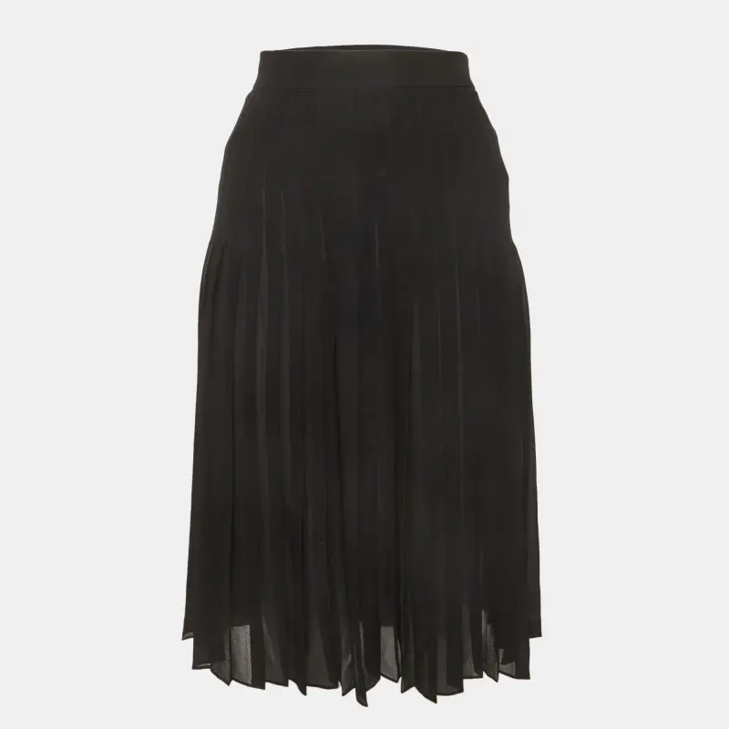 Givenchy Black Crepe Pleated Short Skirt S