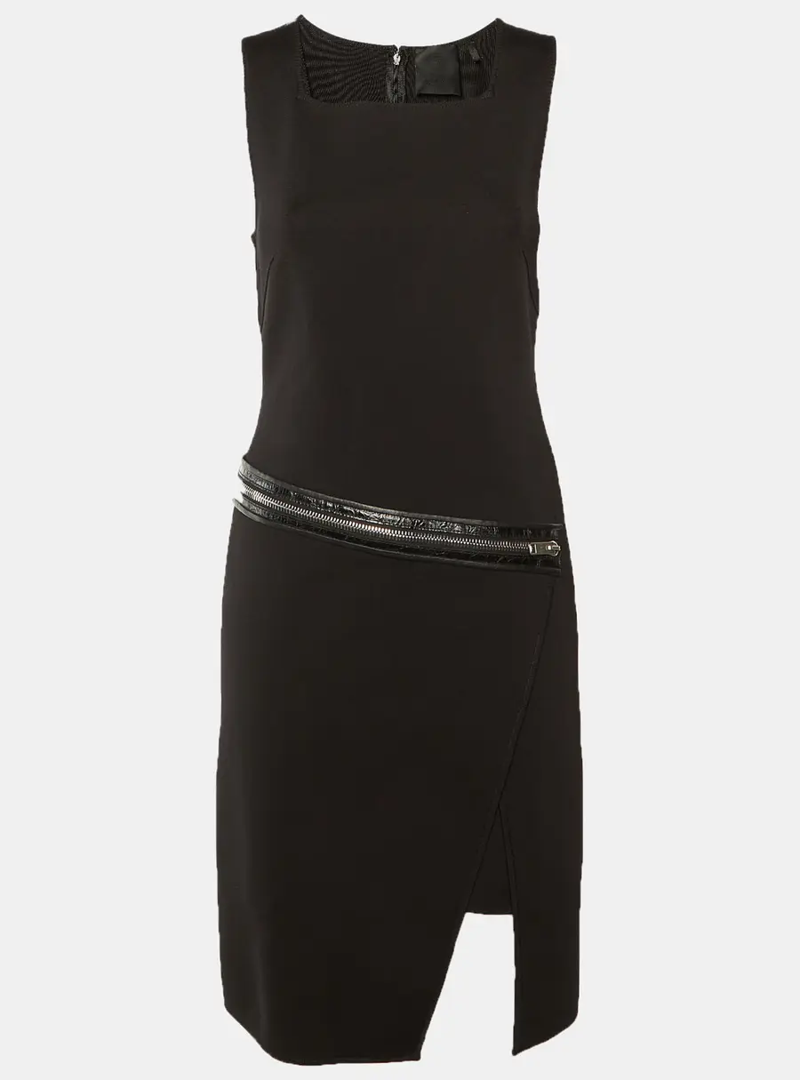Givenchy Black Knit Zip Detail Mini Dress M
