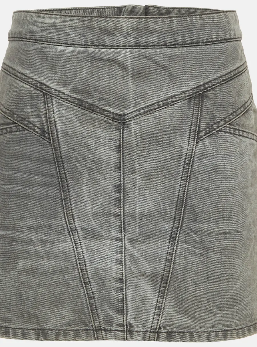 Givenchy Grey Denim Zip Up Mini Skirt M