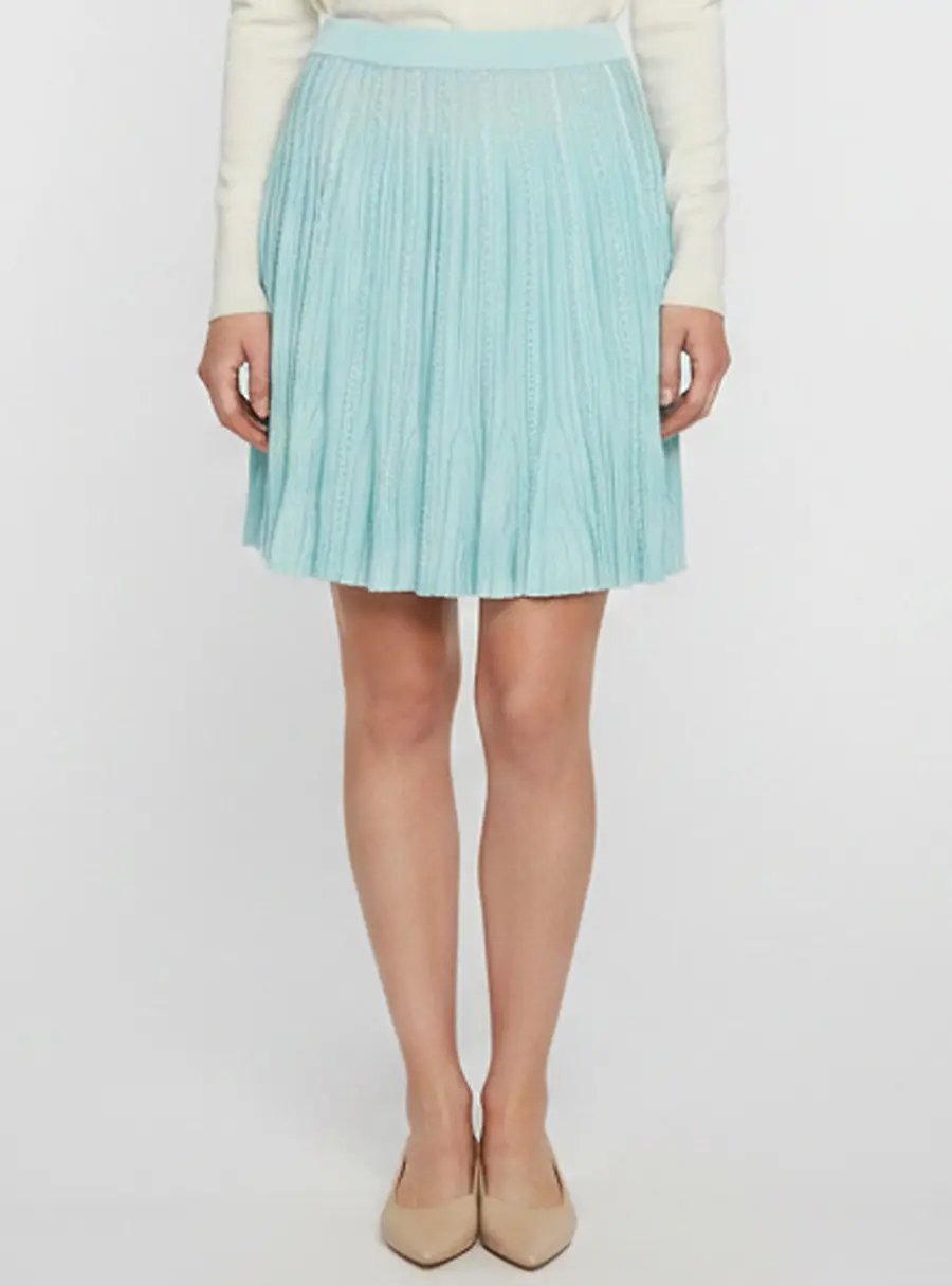 Givenchy Turquoise Knit Flared Mini Skirt S