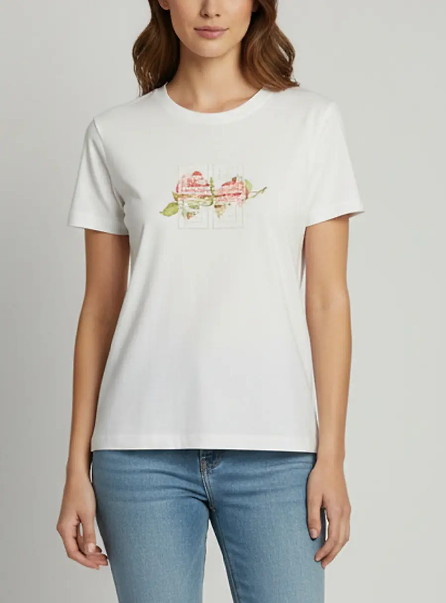 Givenchy White Jersey Printed Short Sleeve T-Shirt S