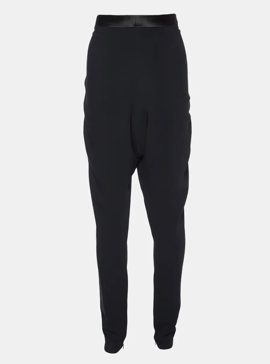 Givenchy Black Crepe Loose Fit Trousers M