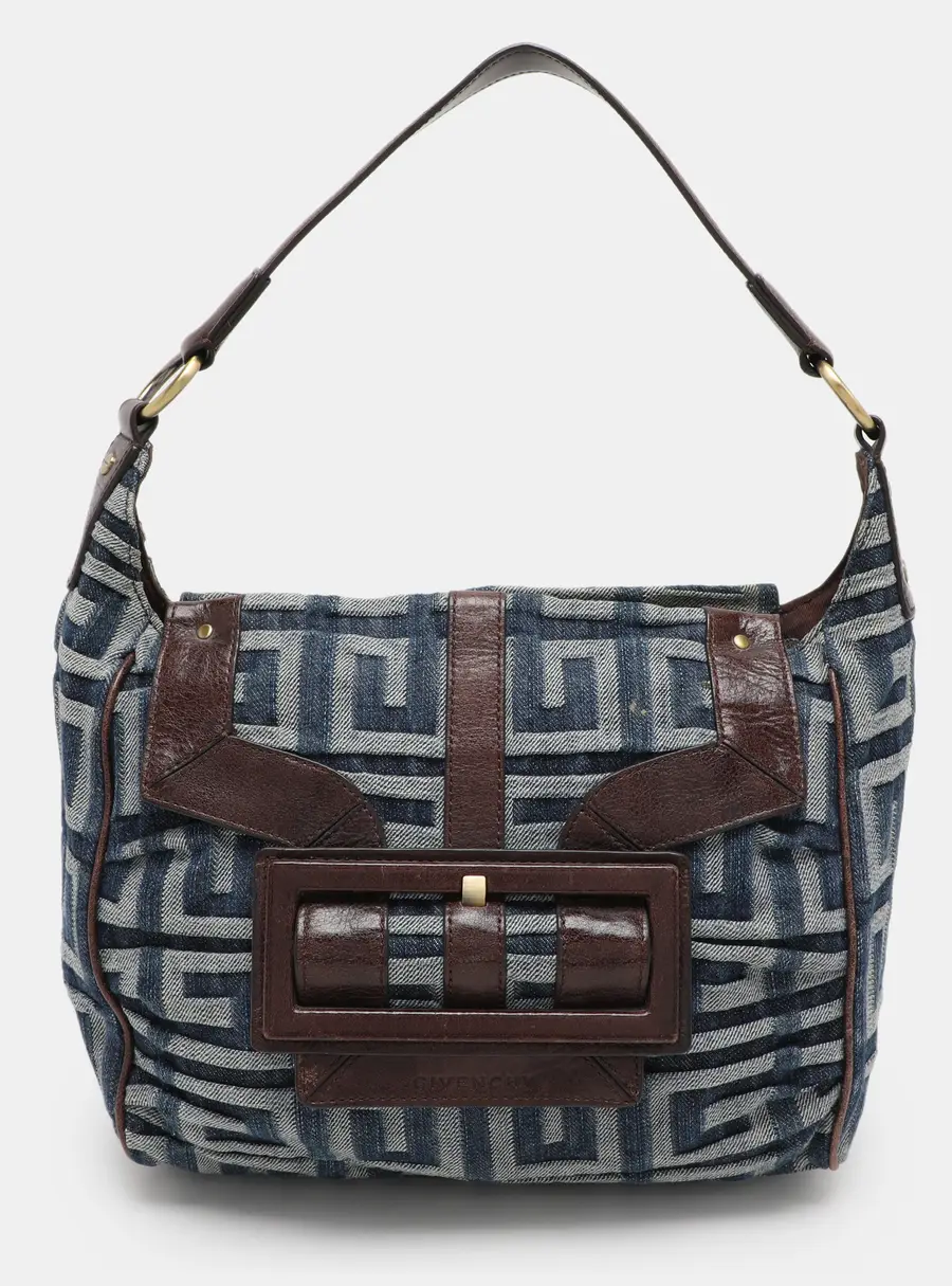 Givenchy Blue Fabric and Leather Shoulder Bags