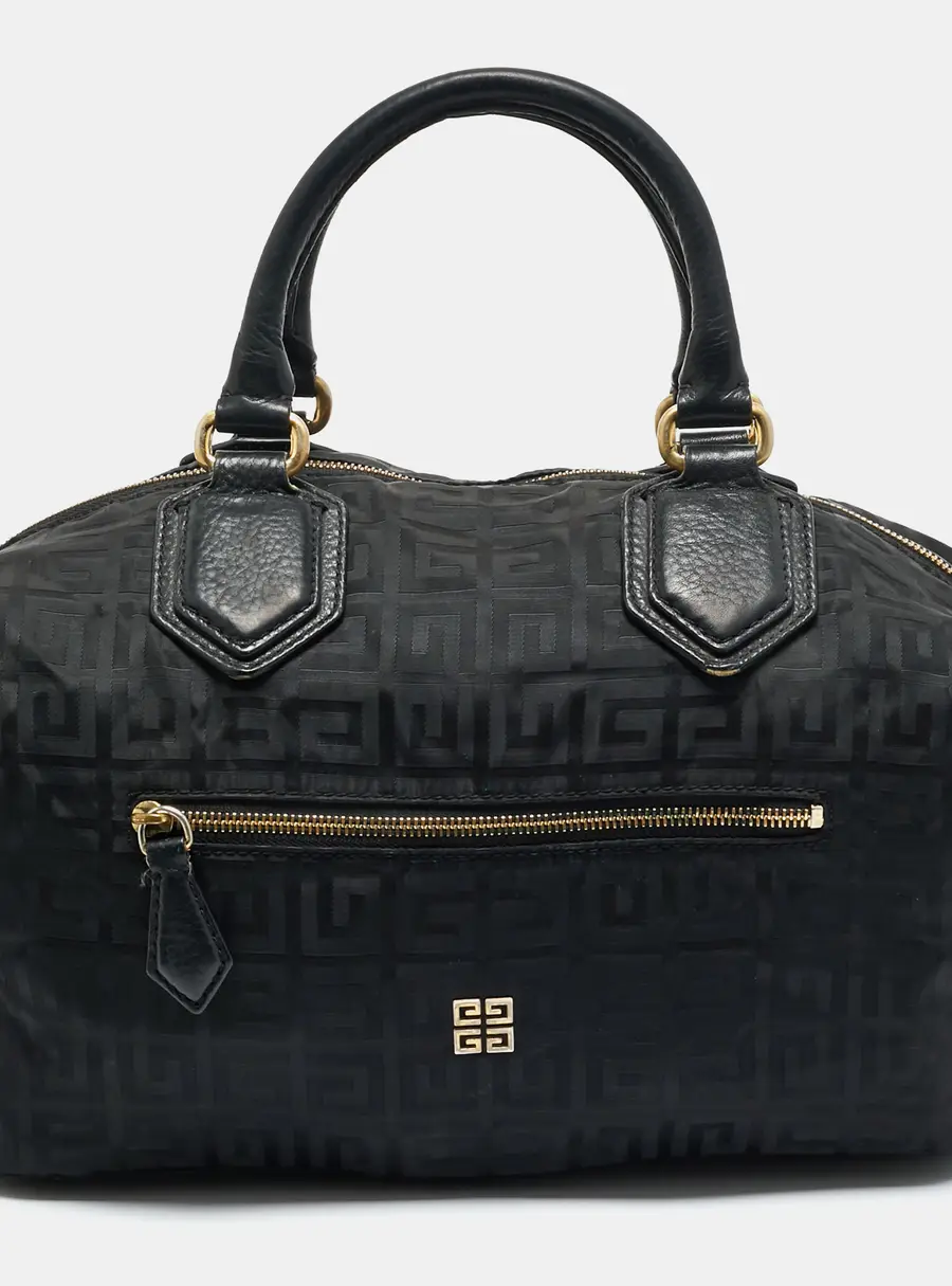Givenchy Black Leather and Nylon Satchel