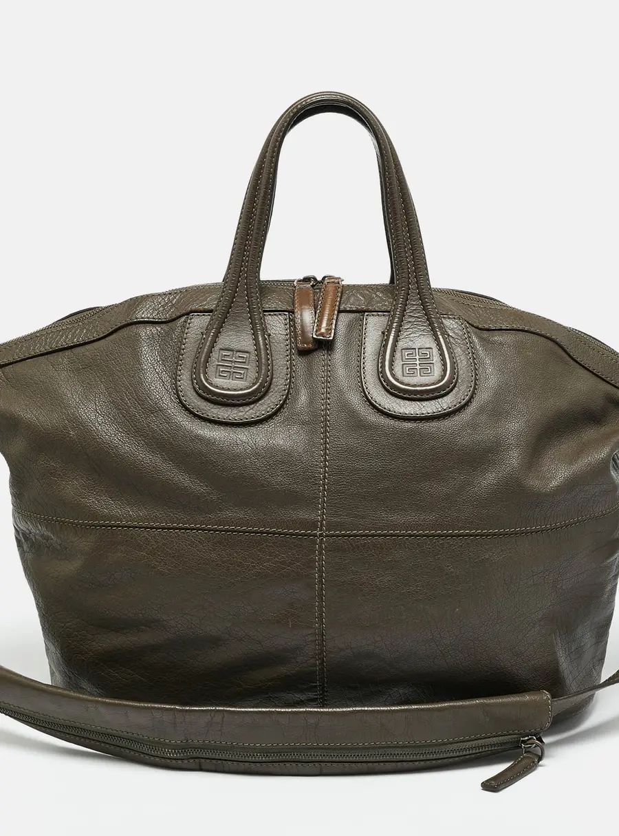 Givenchy Olive Green Leather Large Nightingale Satchel