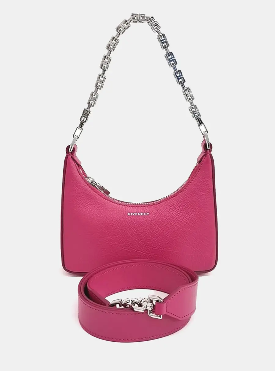 Givenchy Pink Leather Moon Cutout Mini Hobo Bag