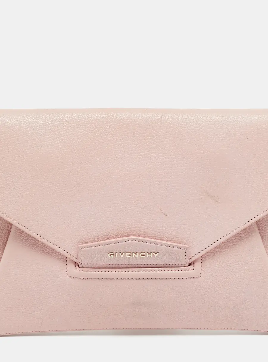 Givenchy Antigona Envelope Pink Leather Clutch