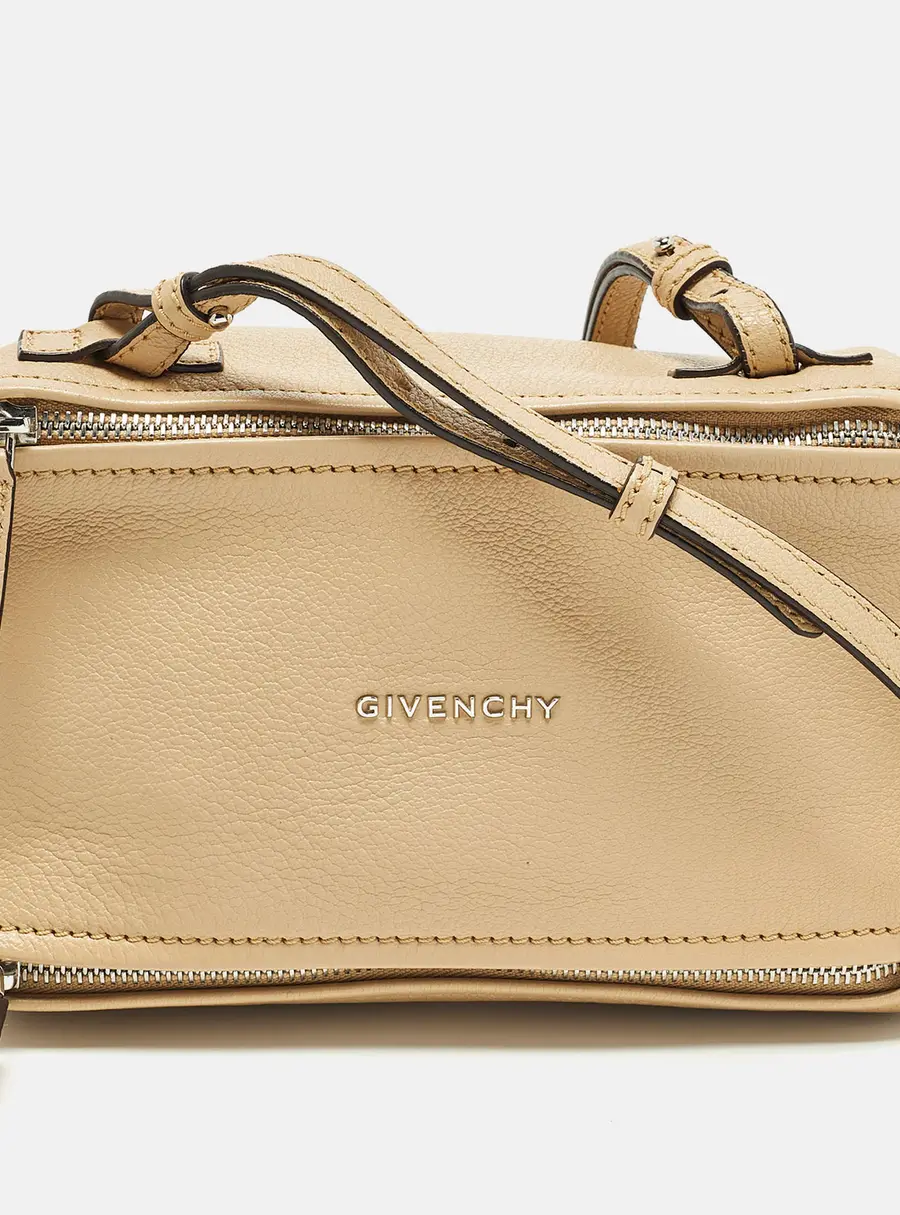 Givenchy Pandora Mini Beige Leather Shoulder Bag