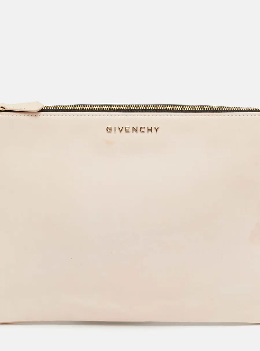 Givenchy Pink/Black Leather Zip Pouch