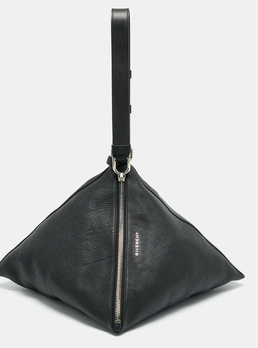 Givenchy Triangle Large Black Leather Shoulder Bag