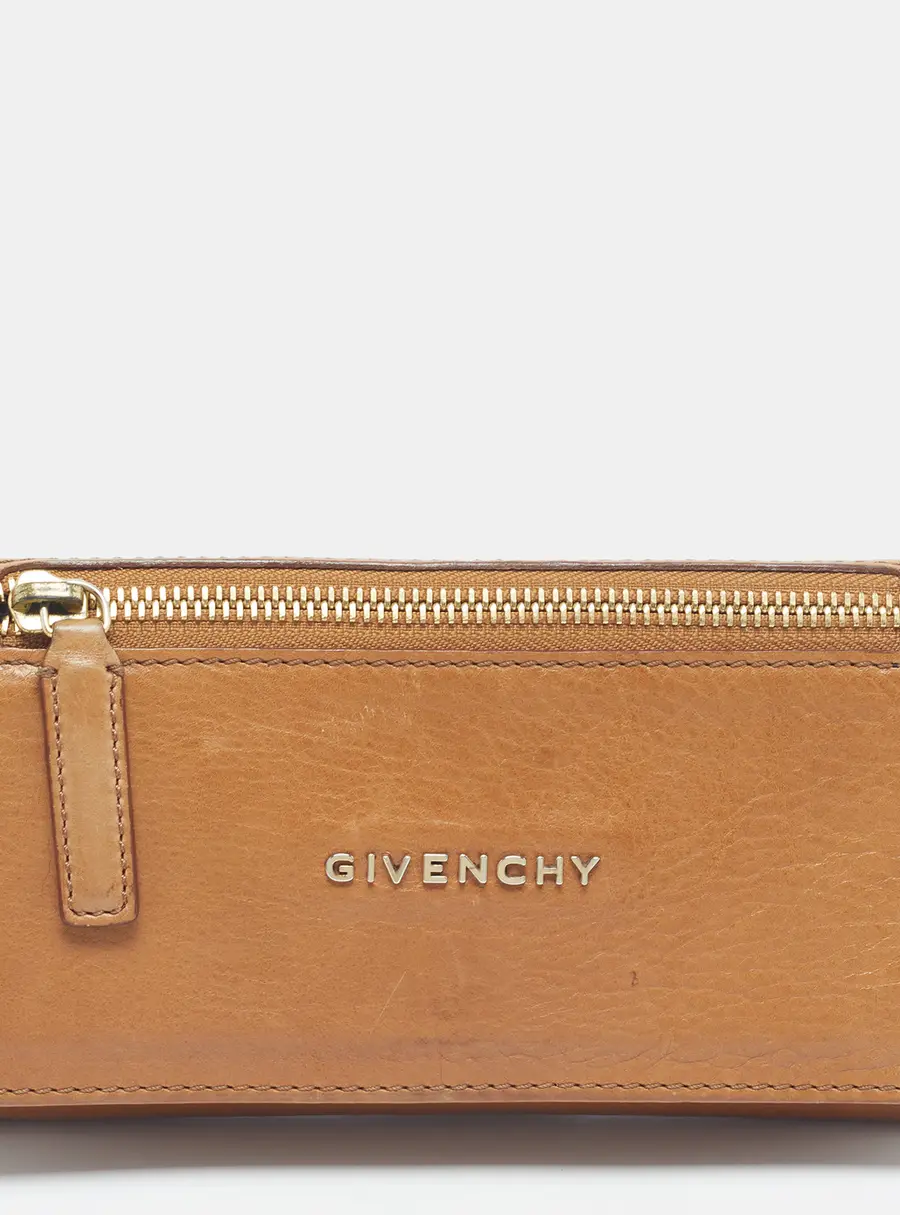 Givenchy Pandora Zip Beige Leather Continental Wallet