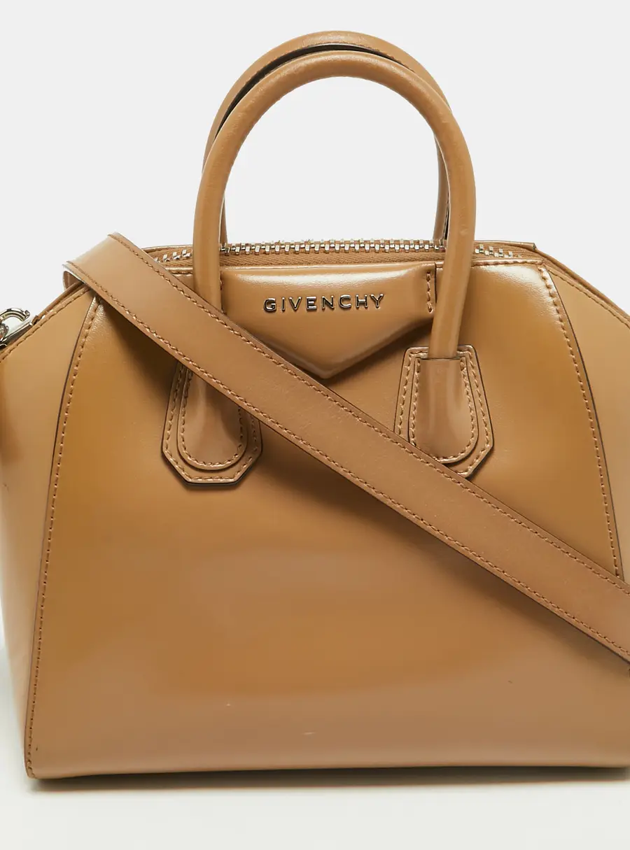Givenchy Antigona Mini Beige Glossy Leather Satchel