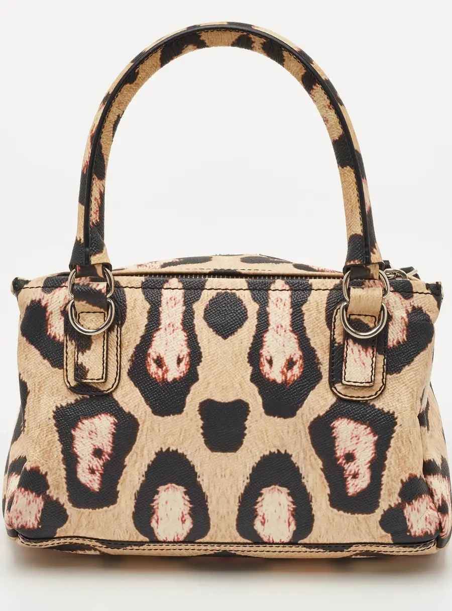 Givenchy Pandora Small Beige/Black Animal Print Leather Shoulder Bag