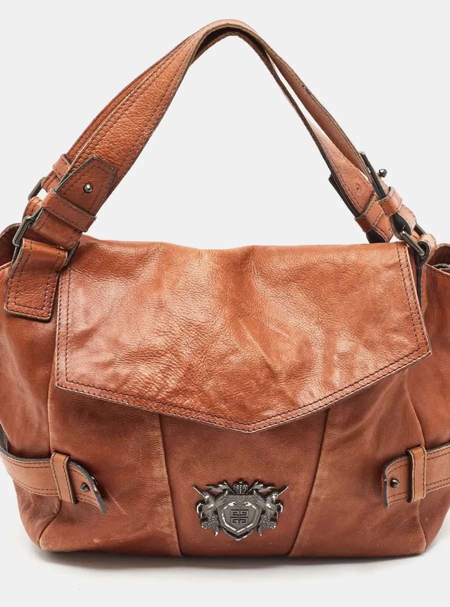 Givenchy Plaque Brown Leather Bag